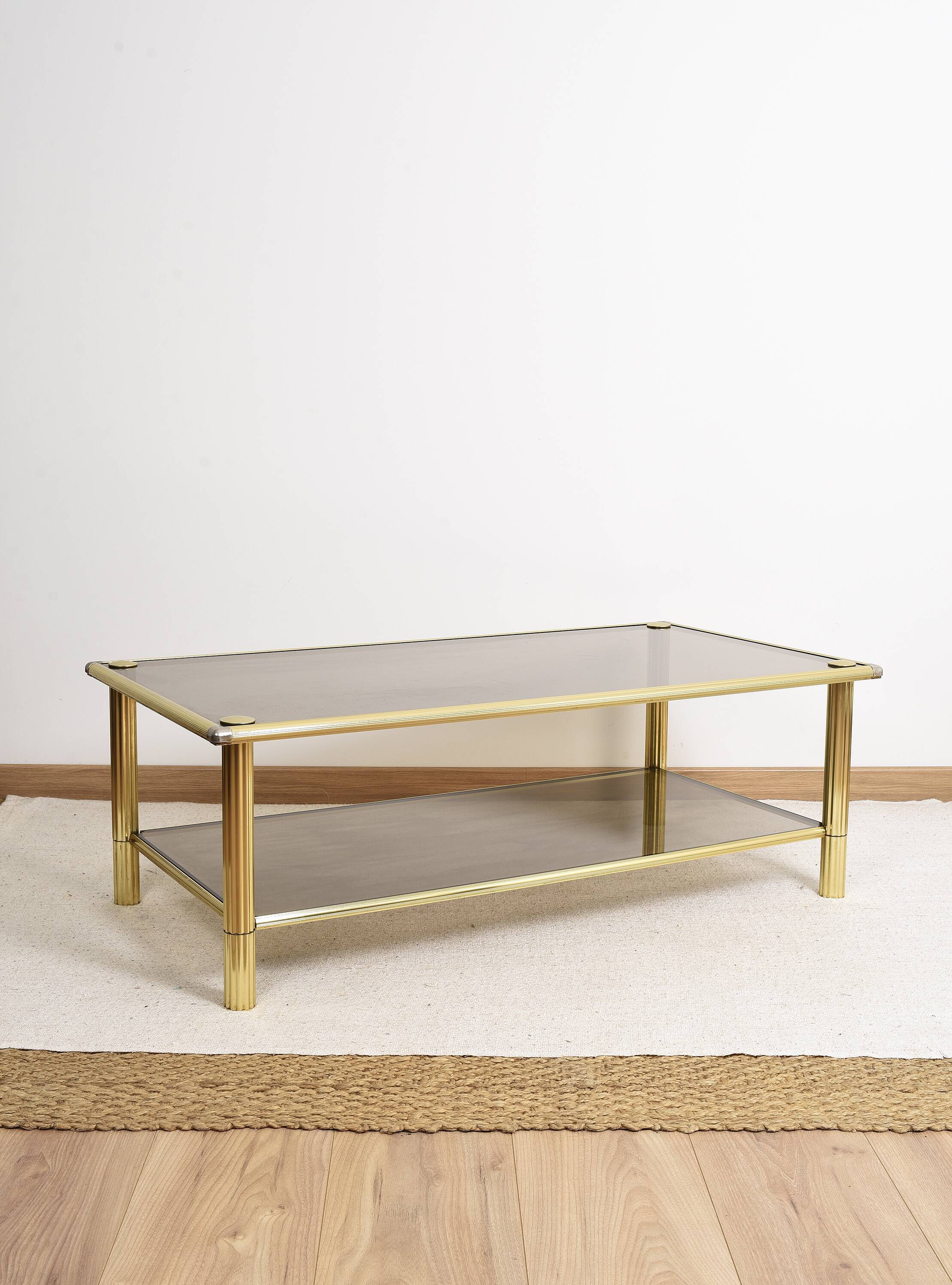 Golden brass coffee table