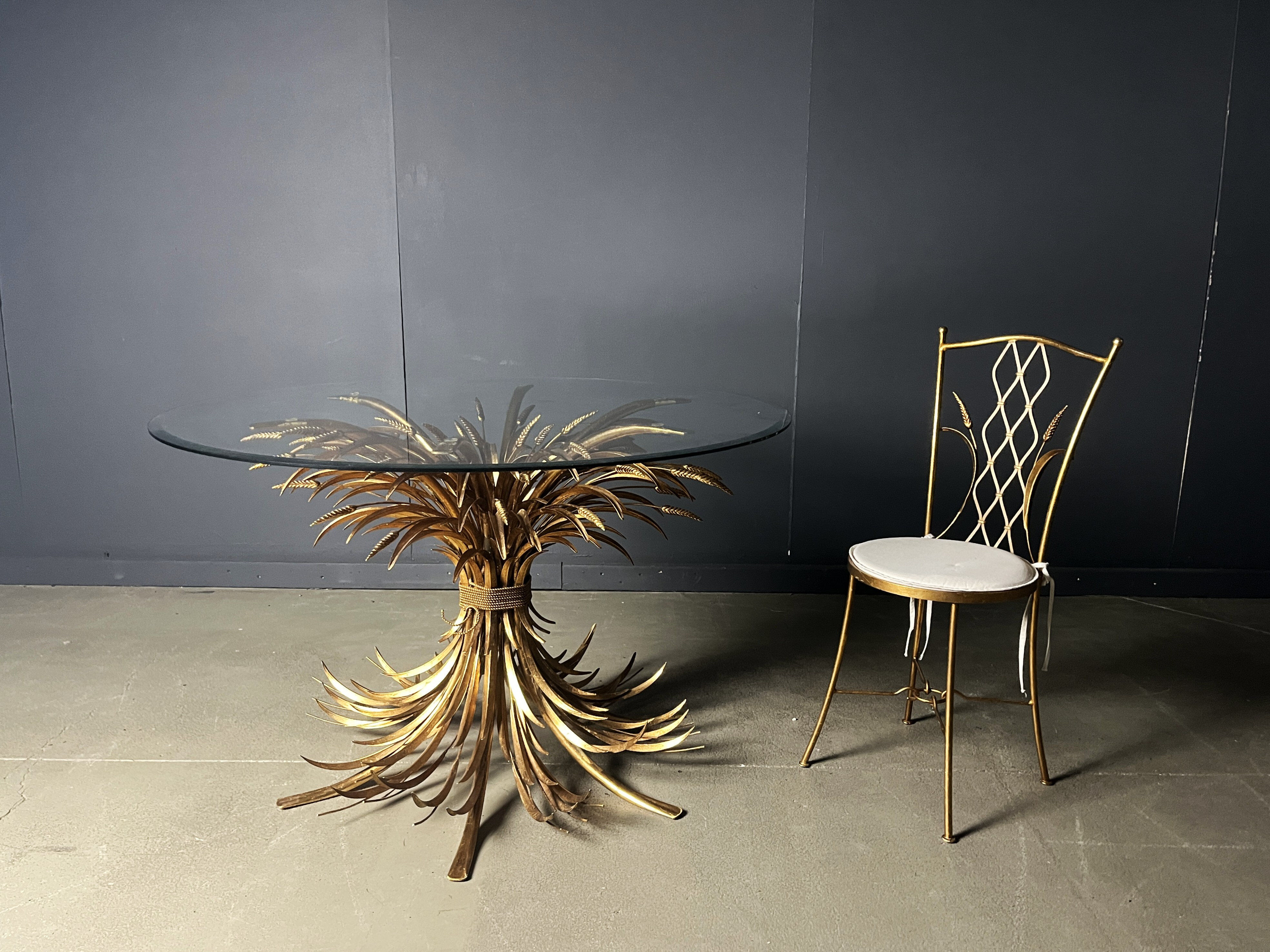 Gilt metal Coco Chanel dining table, 1960s