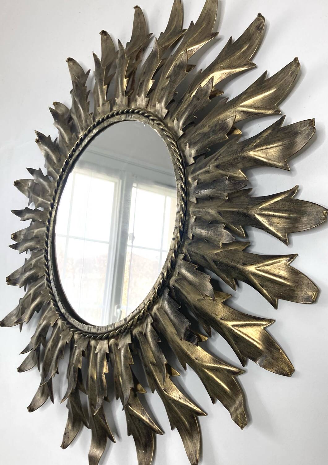 Gold metal sun mirror