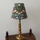 William Morris style lampshade, birds, strawberries, flowers.