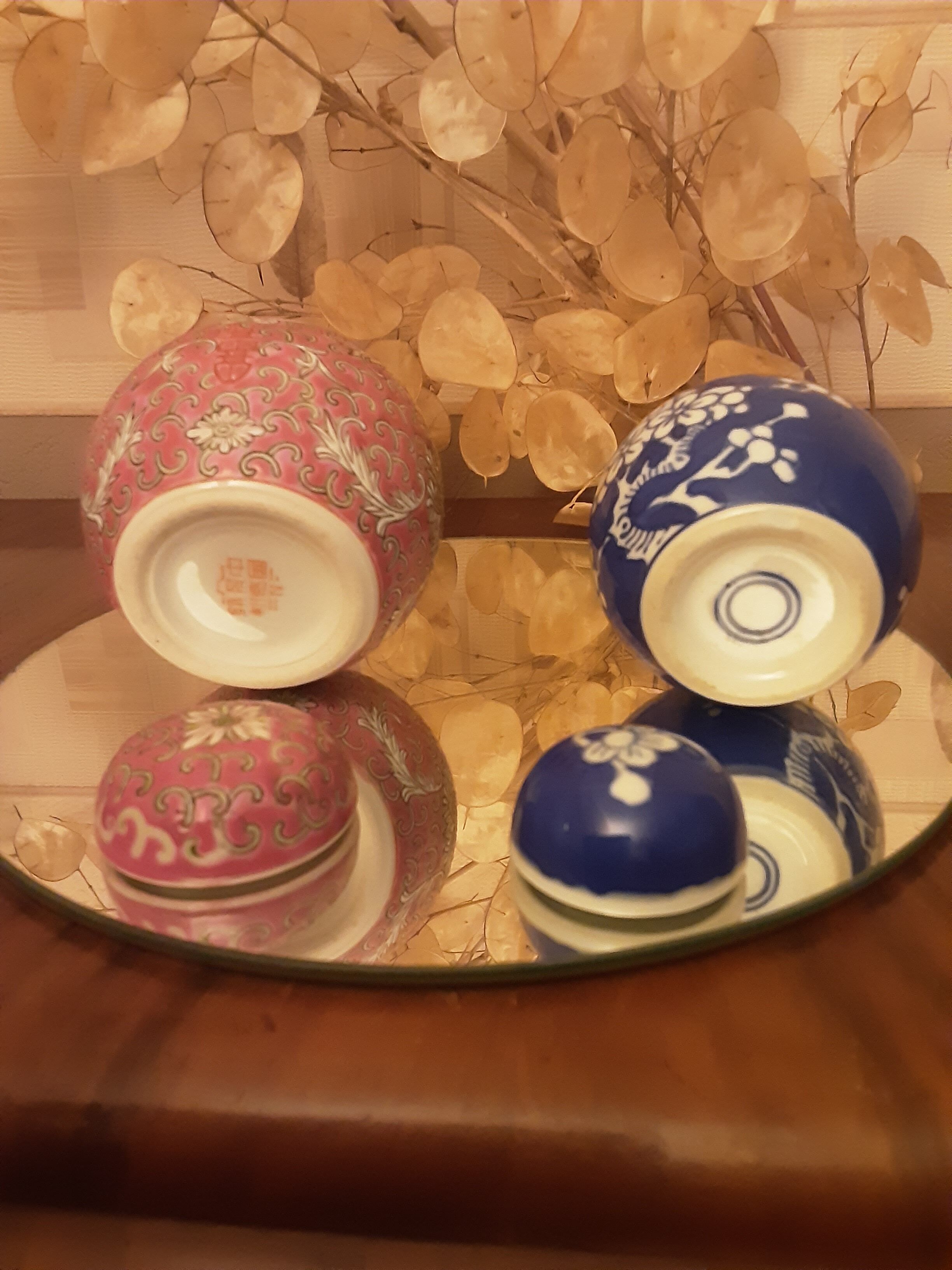 Set 2 vintage porcelain boxes