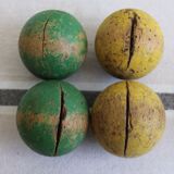 Set of 7 croquet wood balls