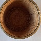 Rattan and brass pot cover or basket