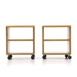 Wooden bedside tables, 1970s, set of 2