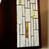 Vintage rosewood and ceramic mirror by berthold muller 1950