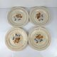 Set of 4 dessert plates Sarreguemines flower pattern, first half of the