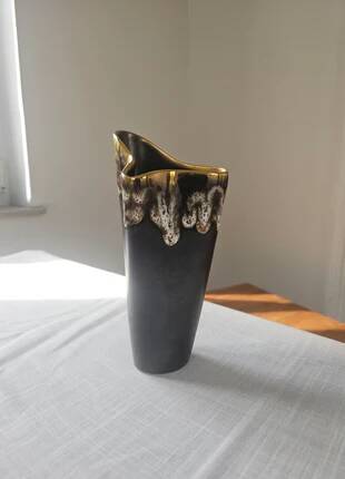 Vintage free-form organic vase - numbered ceramic 1246/23 - mid-century style