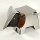 80s heavy metal chrome elephant floor lamp as side table Postmodern design