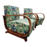 Set of 2 Art Deco Thonet style armchairs with curved armrest