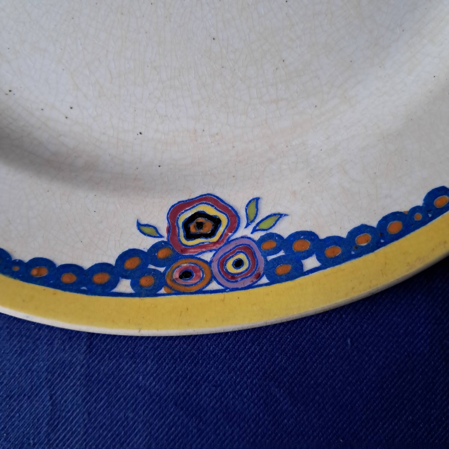 Round plate Boch Frères La Louvière. Belgium. Vintage.