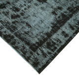 Hand-Knotted Antique Turkish 1980s 177 cm x 278 cm Black Rug