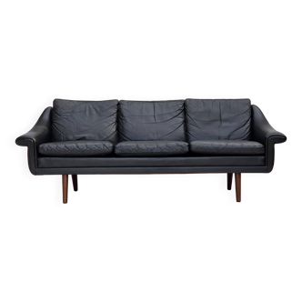 1960s, Danish design by Aage Christensen, 3-seater sofa, leather.