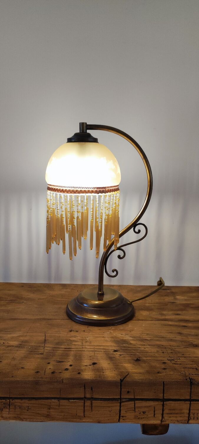 Lamp in glass paste and tassels