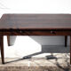 Farm table pear wood, old wood table, table 2 drawers, kitchen, countryside, chalet