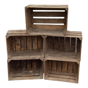 Lot de 5 caisses anciennes