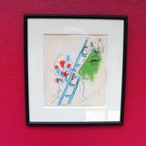 Framed lithograph (The Ladder, 1957) by Marc Chagall