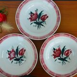 Set of 3 Saint Amandinoise soup plates