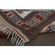 1960's Vintage Turkish Milas Handmade Wool Cotton Red Blue Area Rug 130x180