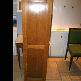 Old solid wood curtained filing cabinet with its key