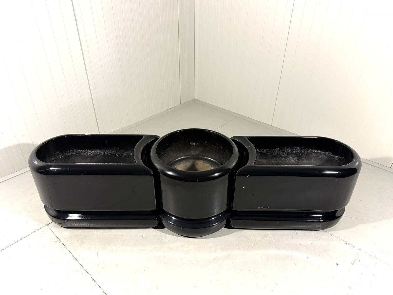 Luigi Colani set of 3 room dividing black planters 1970’s