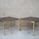 Ensemble de 3 tables basses en laiton minimalistes italiennes, années 1970