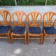 4 country-style Louis Philippe medallion chairs with rush seats from the 1970s.