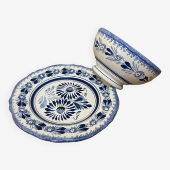 Henriot Quimper bowl and plate set