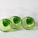 Set of 3 Vintage Green-Footed Glasses / Rare Liquor Flutes / Italy / 1960s