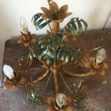 Bamboo-style metal chandelier