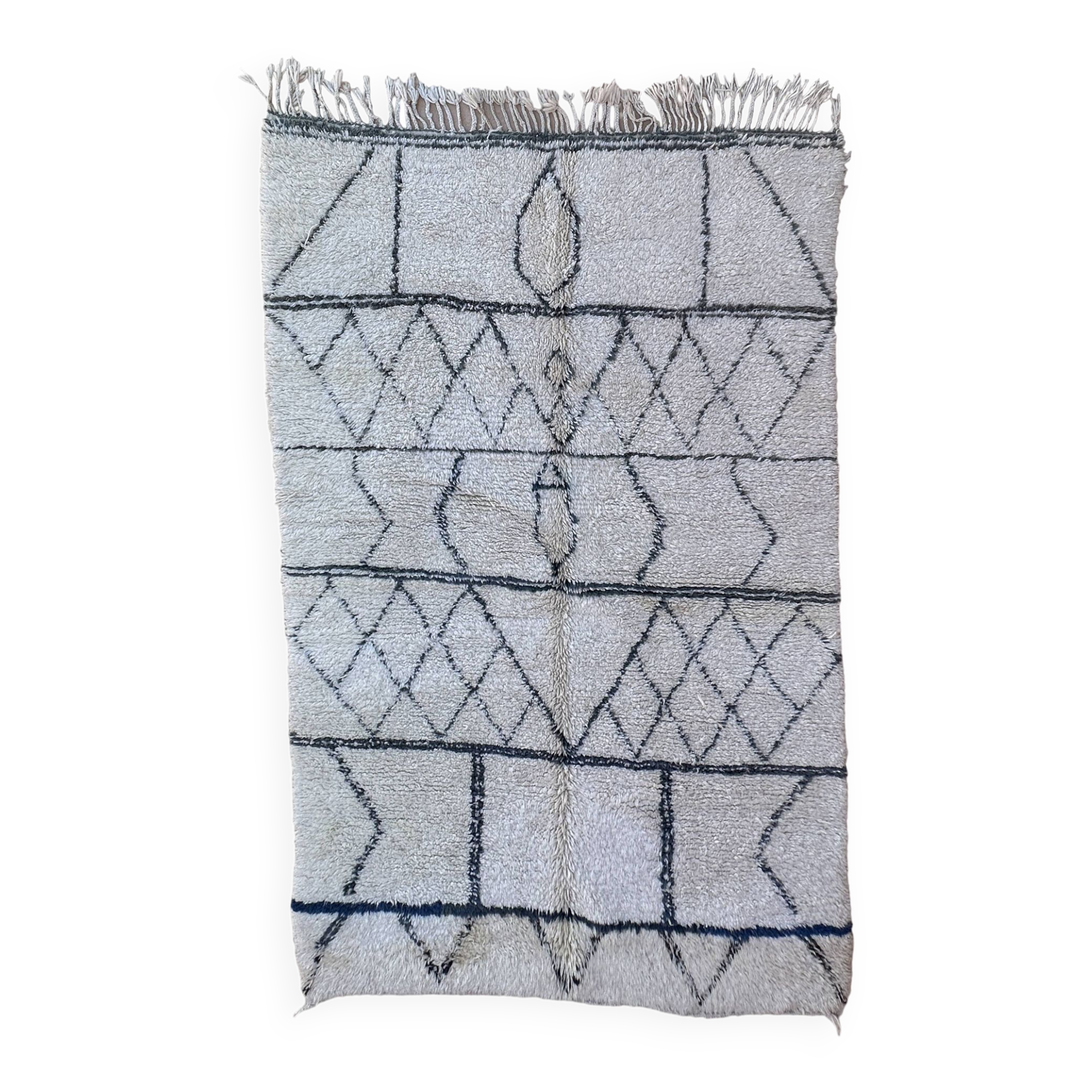 White Marmoucha Moroccan rug - 246 x 167 cm