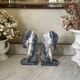 Pair of vintage marble horse head bookends