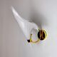 White fleur-de-lys wall lamp, murano glass, Italy, 1970