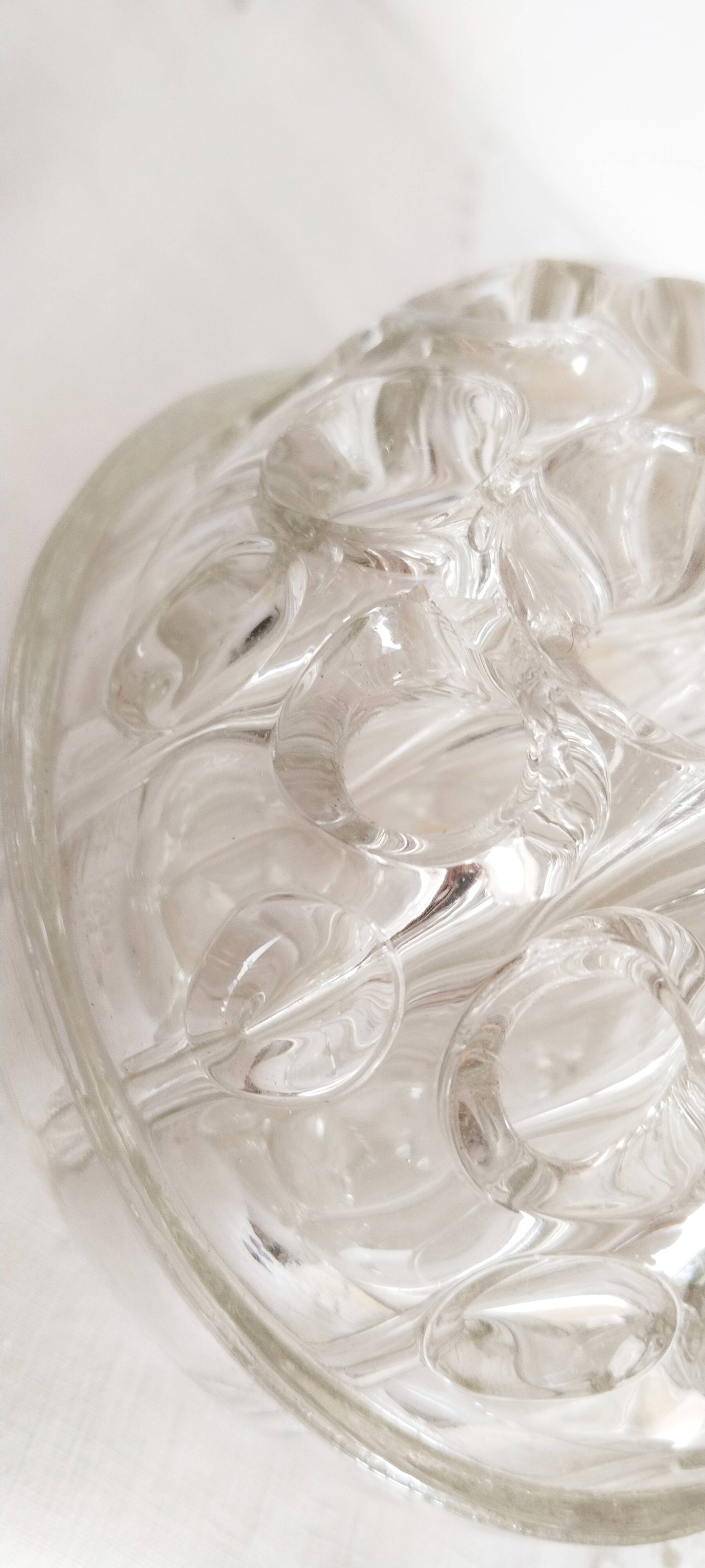 Pique fleurs en verre XXL , vase, centre de table  , cerclage argent