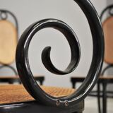 Chairs in bent beech and vienna straw, 1980
