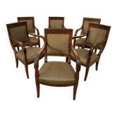 Suite de six fauteuils Restauration en acajou XIX siècle