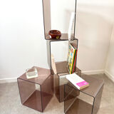 Set of 5 smoked Plexiglas lockers