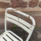 2 chairs Tolix T2 Xavier Pauchard French bistrot chairs Paris Garden terrace 50s