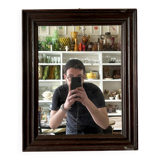 Miroir en bois foncé ☐ 49,5 x 40 cm