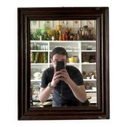 Dark wooden mirror ☐ 49.5 x 40 cm