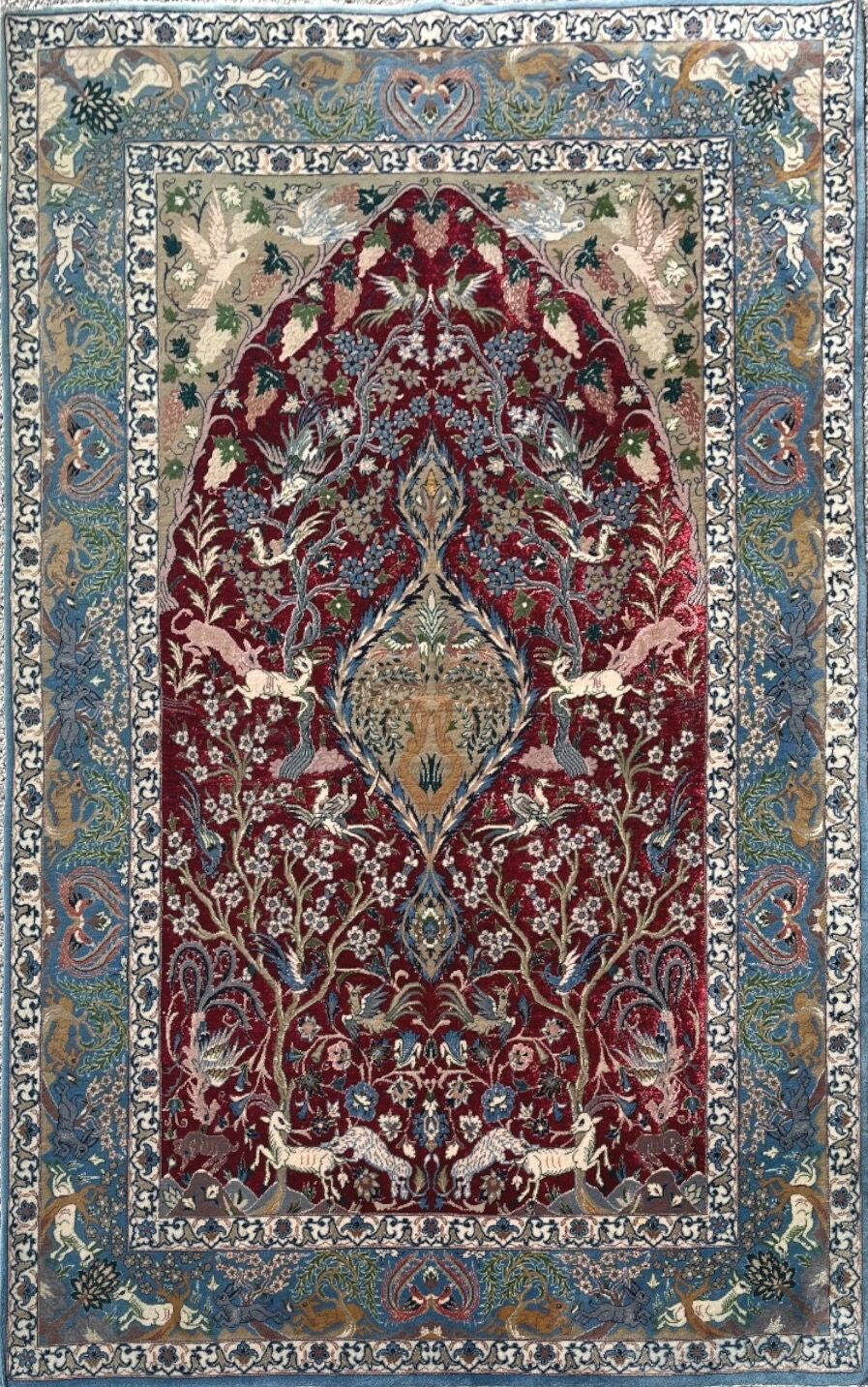 Isfahan wool and silk rug circa 1970 - 163x107cm