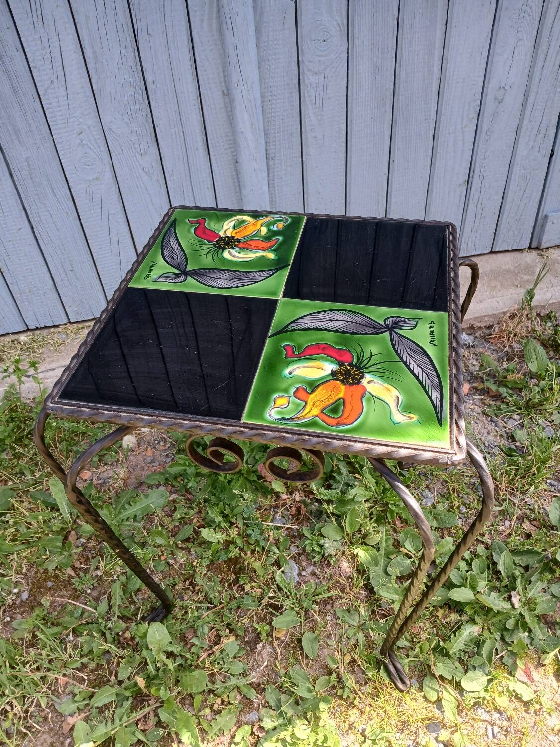 Vintage wrought iron table Vallauris