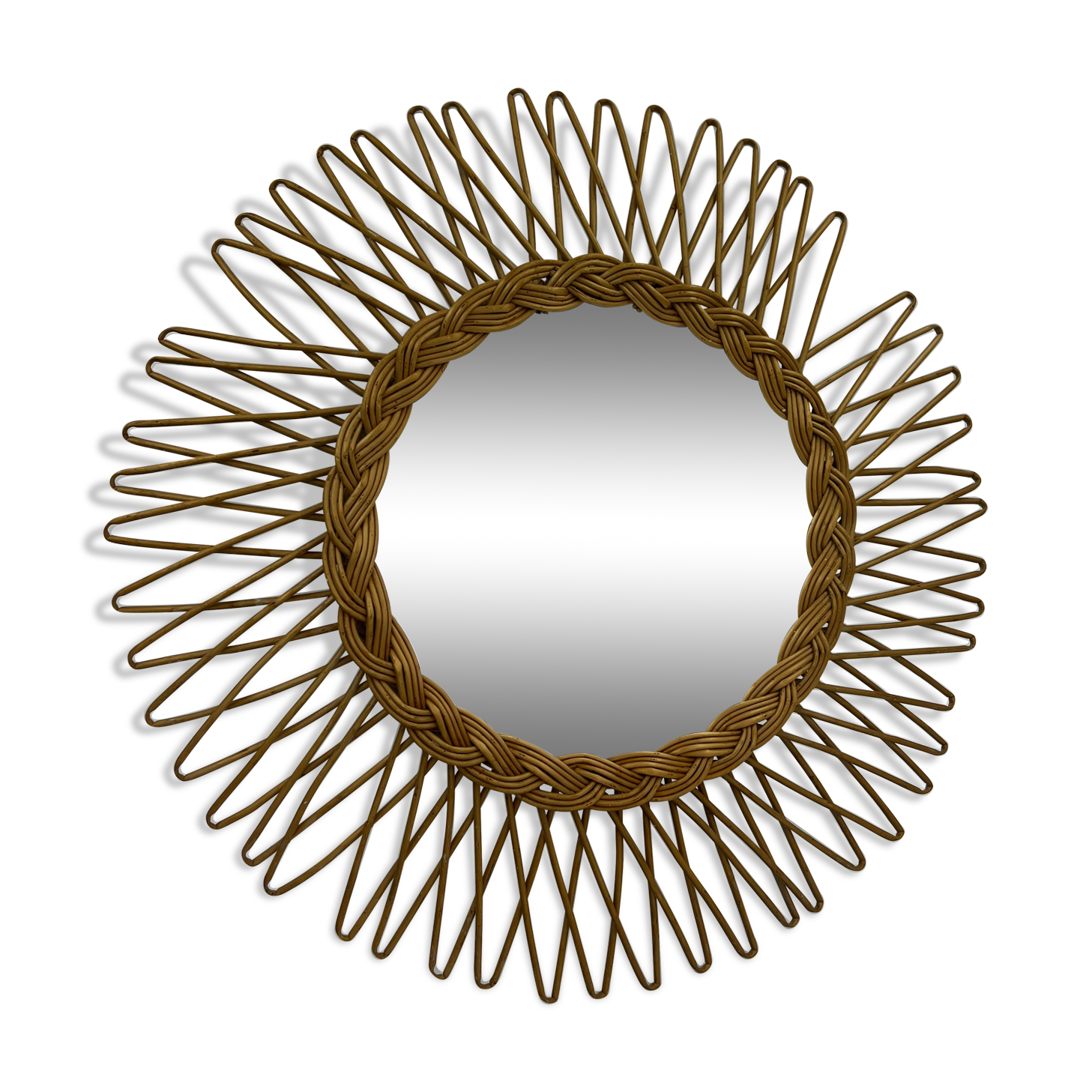Rattan sun mirror
