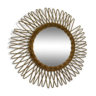 Rattan sun mirror