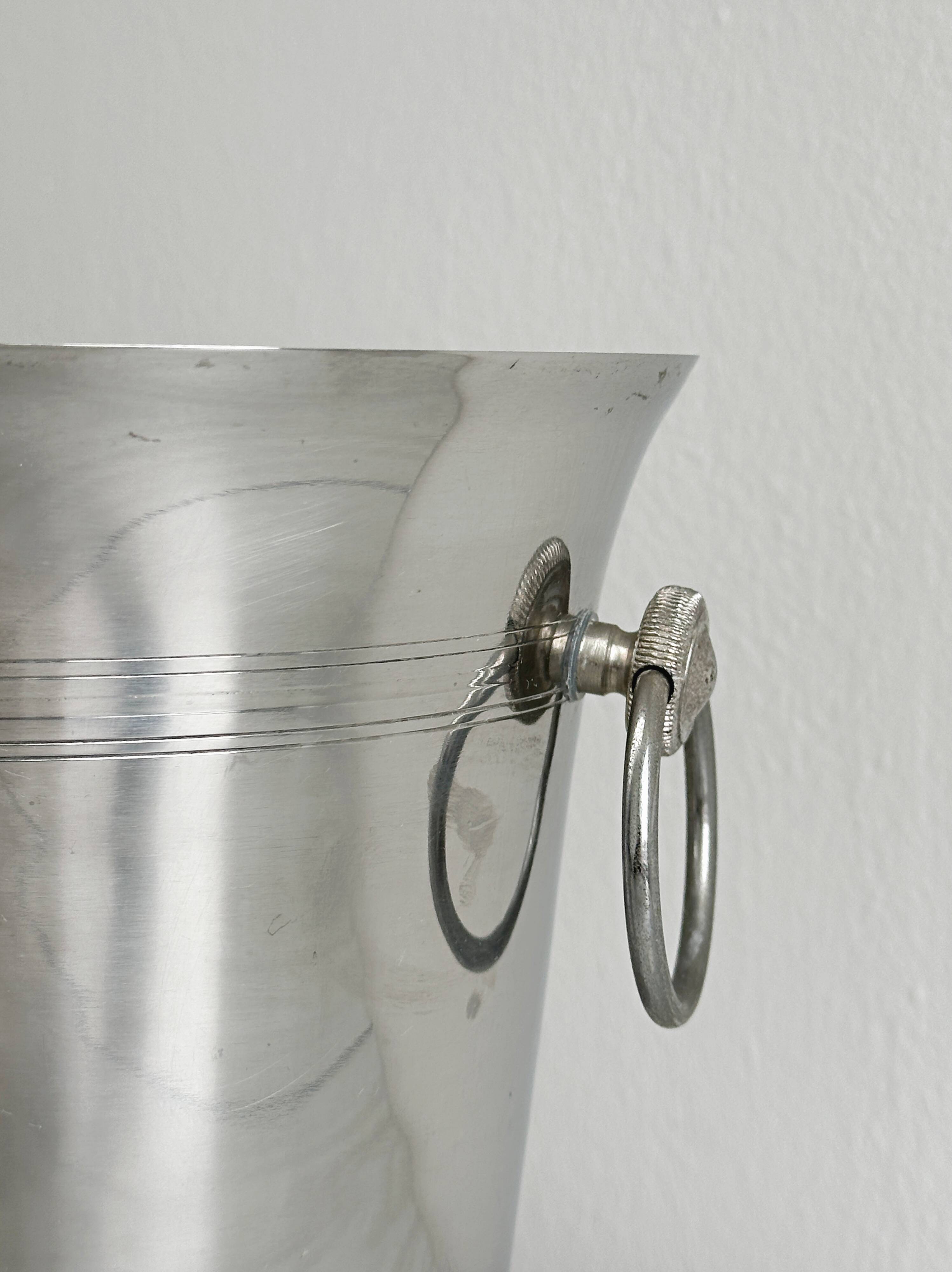 Shiny metal champagne bucket