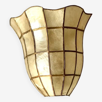 Vintage mother-of-pearl and brass wall light