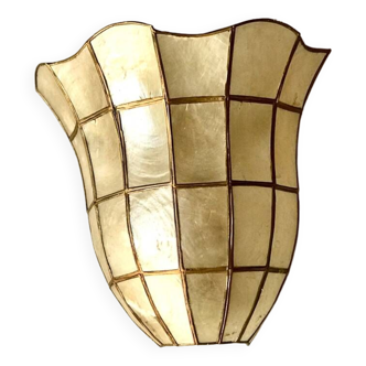 Vintage mother-of-pearl and brass wall light