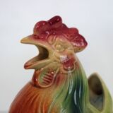 Saint Clément rooster pitcher, barbotine, 1950s