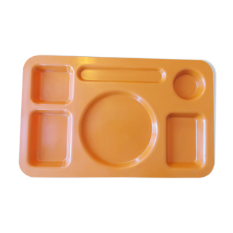 Guzzini meal tray tv vintage dark orange pop plastic design 70