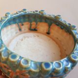 2 old ceramic cups slurry decoration bamboo tied up