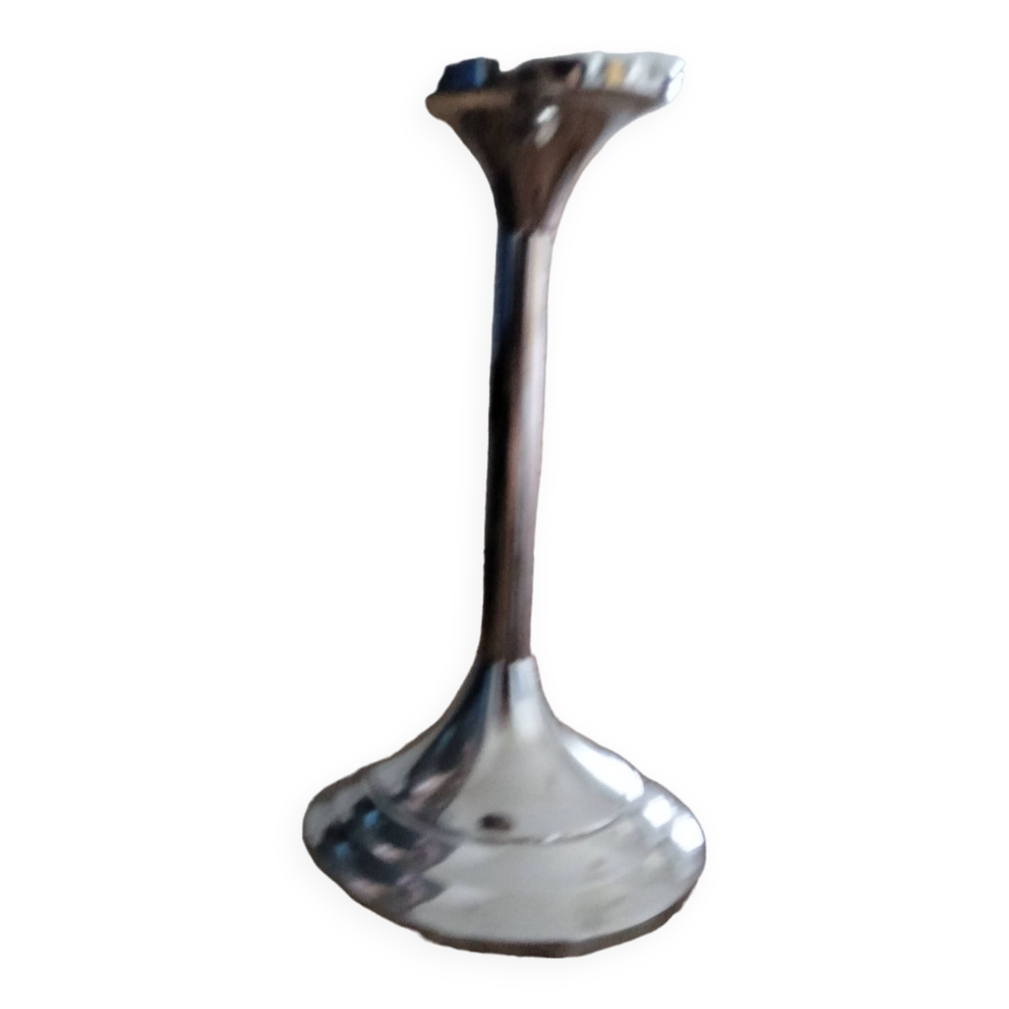 Gilde candle holder in chrome-plated brass
